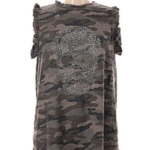 Camo and skull rhinestone tank